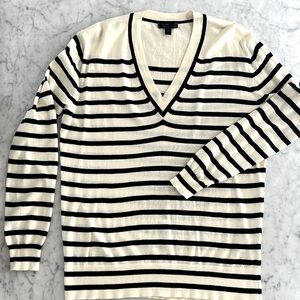J.Crew striped lightweight cotton knit sweater